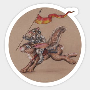 Squirrel in Shining Armor with trusted Bunny Steed Sticker